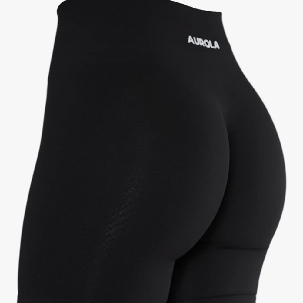 Aurola Black High-Rise Athletic Bike Shorts